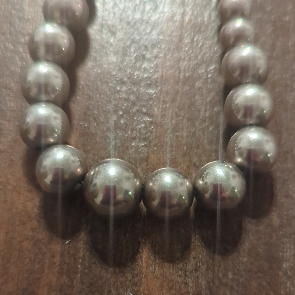 Vintage 925 Sterling Silver Graduated Ball Necklace - Picture 5 of 6